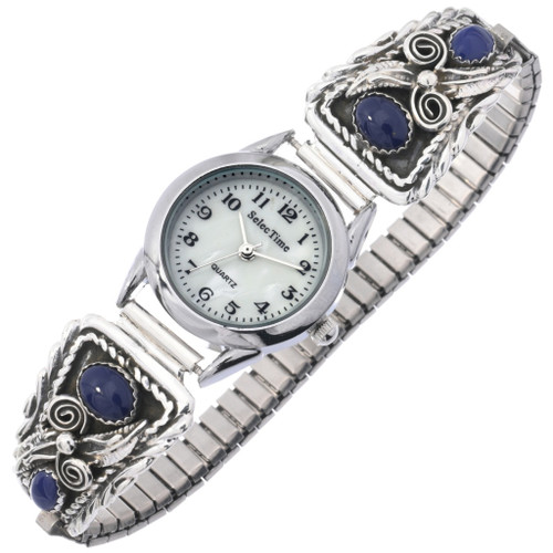 Ladies Sterling Silver Native American Lapis Watch 48244