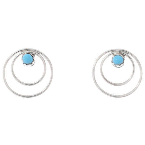 Sterling Silver Turquoise Post Earrings Zuni Made 48262