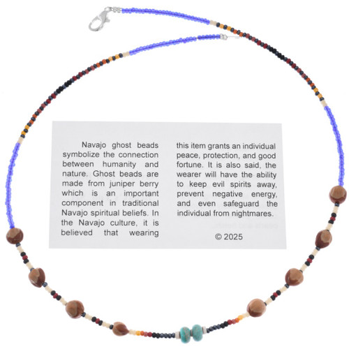 Ghost Bead Necklace Navajo Hand Beaded by Andrea Begay 48485