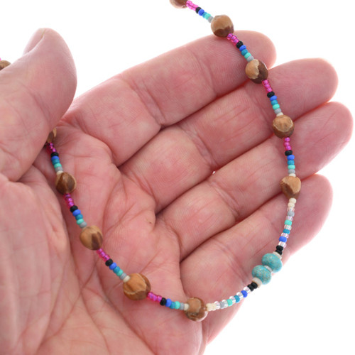 Navajo Ghost Bead Necklace Hand Beaded by Andrea Begay 48487 - Main Image