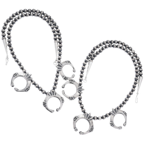 Navajo Sterling Naja Necklace Silver Bench Bead 48489