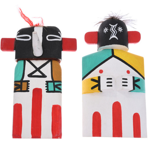 Wall Hanging Flat Hopi Kachina Dolls Matching Set of 2 48549