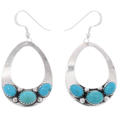 Navajo Sleeping Beauty Turquoise Earrings 48600