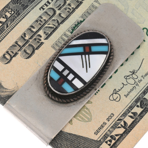 Zuni Sterling Multi-Stone Inlay Money Clip 45746