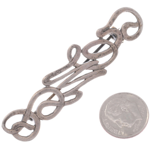 Sterling Lapel Pin with Elegant Letter Motif 45755