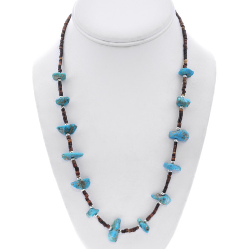 Vintage Native American Turquoise Nugget Heishi Necklace 48677