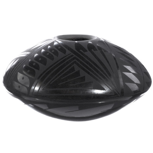 Mata Ortiz Blackware Pottery Saucer 48709