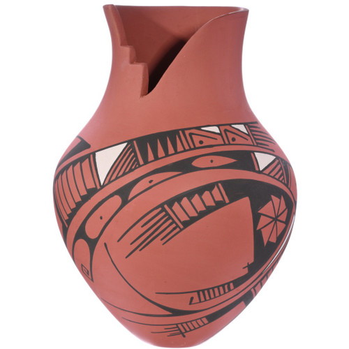 Mata Ortiz Pottery Hand Painted Redware Vase 48711