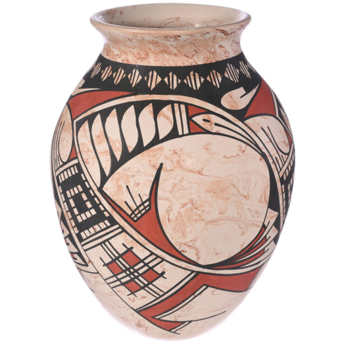 Authentic Mata Ortiz Pottery Hand Painted Marble Olla 48717