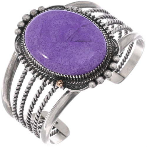 Vintage Navajo Sterling Silver Sugilite Bracelet 48739