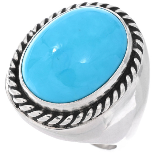 Natural Sleeping Beauty Turquoise Ring Navajo Mens 48863