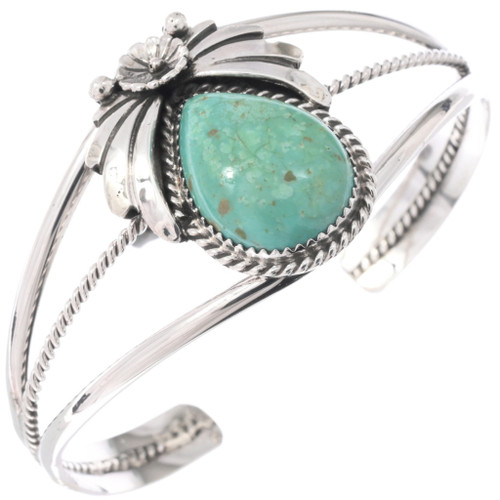 Arizona Turquoise Bracelet Sterling Silver Navajo Cuff by Keith Henry 0393