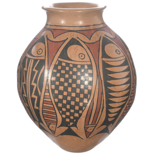 Mata Ortiz Pottery Vase Fish Pattern 49089