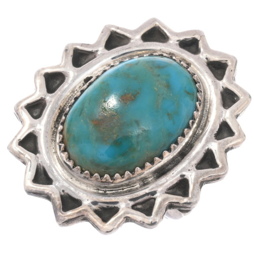 Genuine Turquoise Sterling Silver Ring 49095