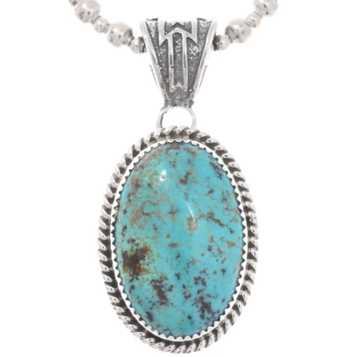 Sterling Silver Navajo Turquoise Pendant 49132