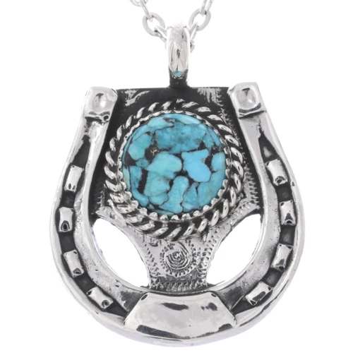Lucky Horseshoe Turquoise Pendant 49150