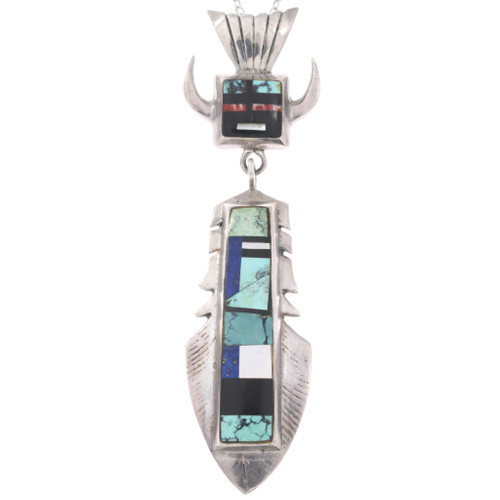 Vintage Navajo Inlay Turquoise Kachina Pendant 49184
