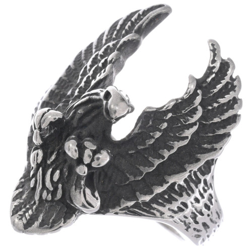 Stainless Steel Eagle Landing Ring 50076