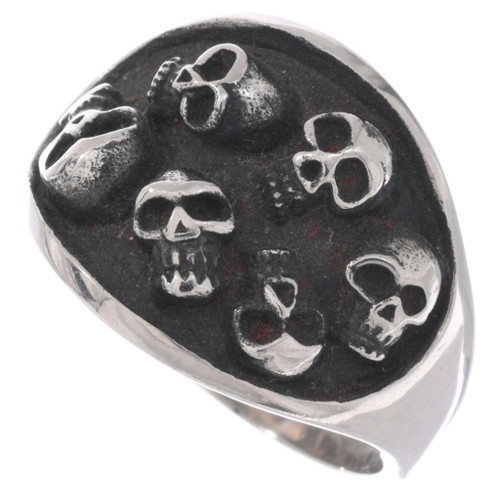 Buried Skulls Biker Ring 50077