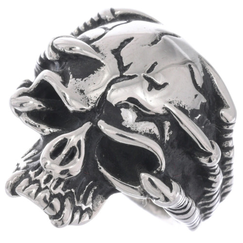Stainless Steel Demon Skull Ring 50078