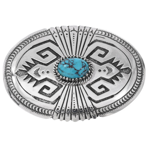 Turquoise Belt Buckle Sterling Silver 49193