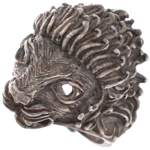Sterling Silver Babylonian Lion Ring 50090
