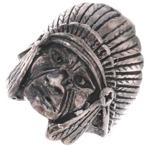 Sterling Silver Indian Chief Ring 50092