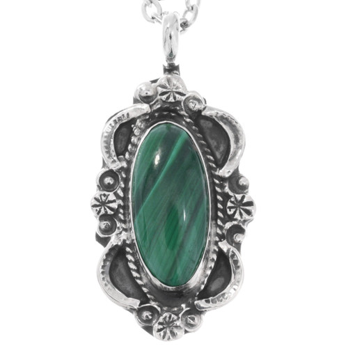Sterling Silver Malachite Pendant 49209