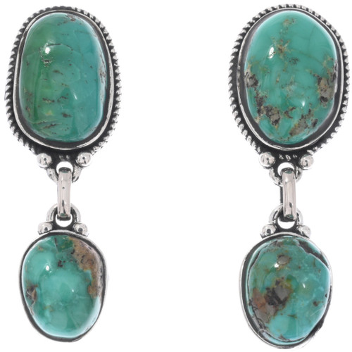 Natural Turquoise Drop Earrings Sterling Silver Post 0759