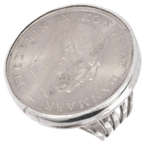Denmark Coin Sterling Silver Ring 50146