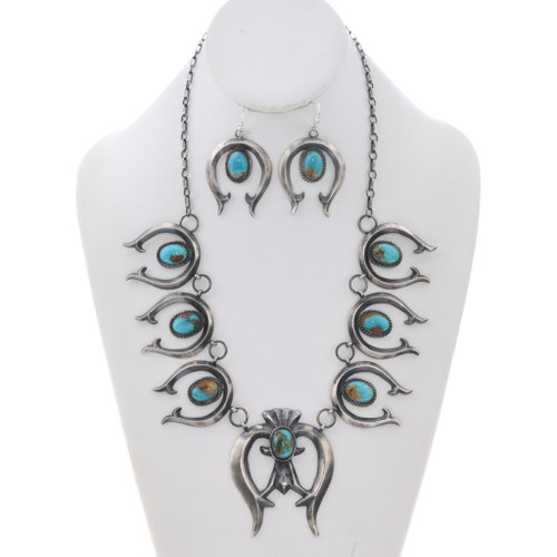 Crescent Navajo Naja Turquoise Necklace Set
