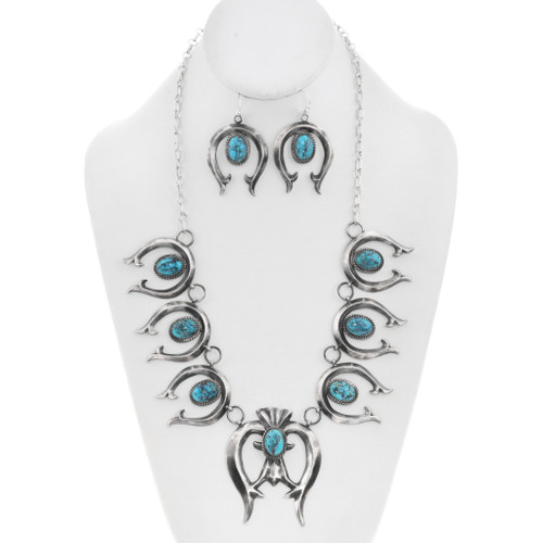 Crescent Navajo Naja Turquoise Necklace Set 49262