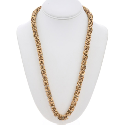 Heavy Gold Plated Interlocking Ring Chain Necklace 7506