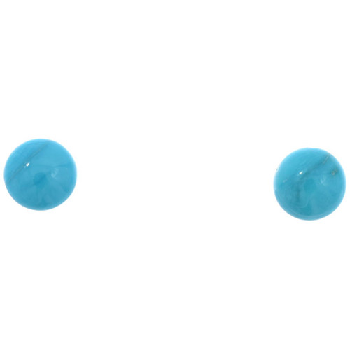 Round Sleeping Beauty Turquoise Earrings 49279