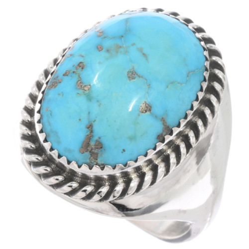Sterling Silver Turquoise Ring Mens 49301