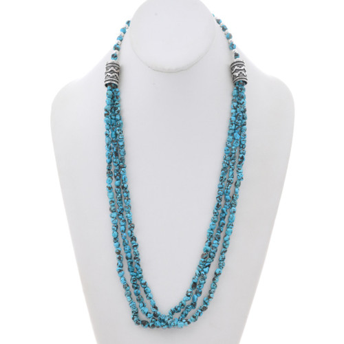Real Turquoise Nugget Necklace Native Made 49302
