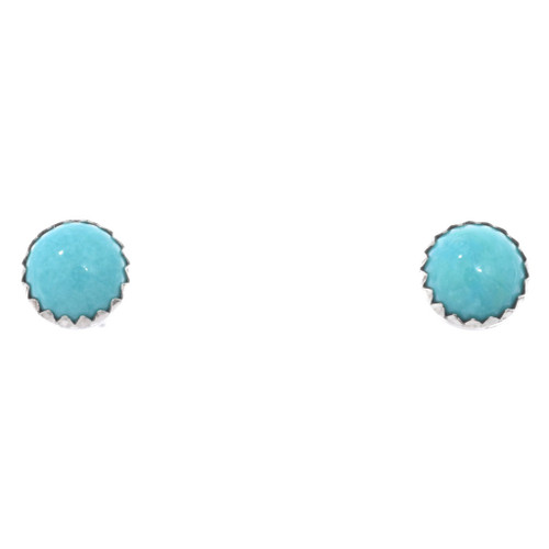 Round 7mm Turquoise Stud Earrings 49312
