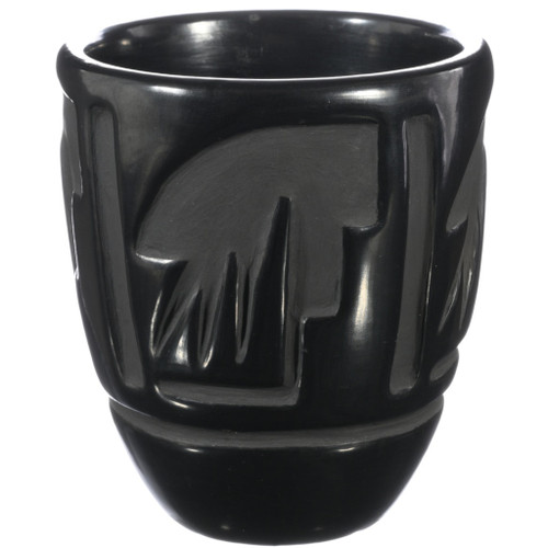 Authentic Santa Clara Blackware Pottery Tall Bowl 49346