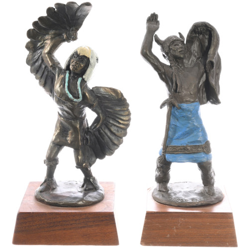 Closeout Lot of Two Native American Bronze Statues 49456