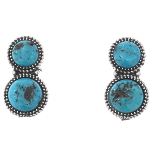 Two Stone Turquoise Nugget Post Earrings 49550