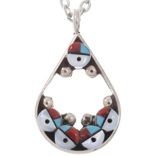 Zuni Sunface Teardrop Pendant 49635