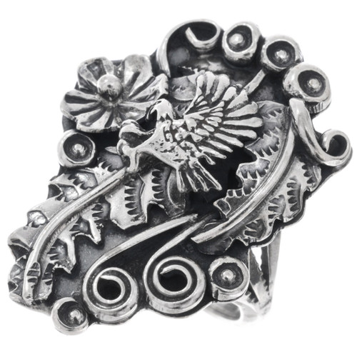 Navajo Eagle Design Sterling Silver Ring 49641