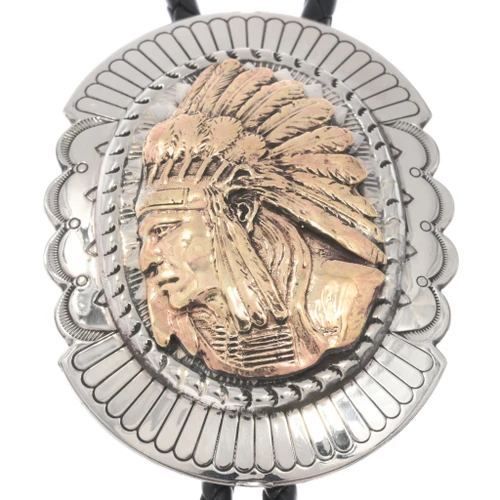 Native Chief Gold Bolo Tie 49645