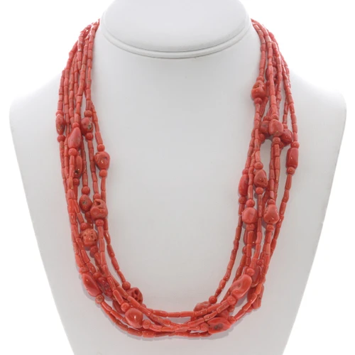 Natural Mediterranean Coral Necklace 49661