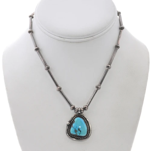 Vintage Sleeping Beauty Turquoise Pendant Necklace 49664