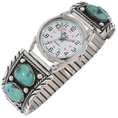 Old Pawn Navajo Turquoise Watch 49681