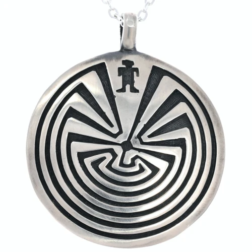 Sterling Silver Man in the Maze Pendant 50272