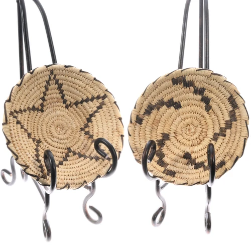Traditional Hand Woven Papago Baskets Set of Two Trays 49714