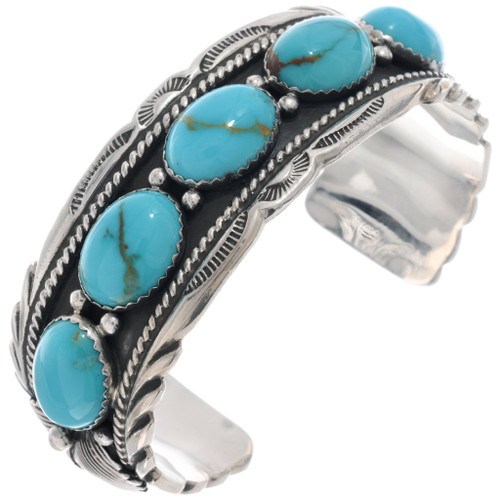 Real Turquoise Sterling Silver Cuff Bracelet 50310