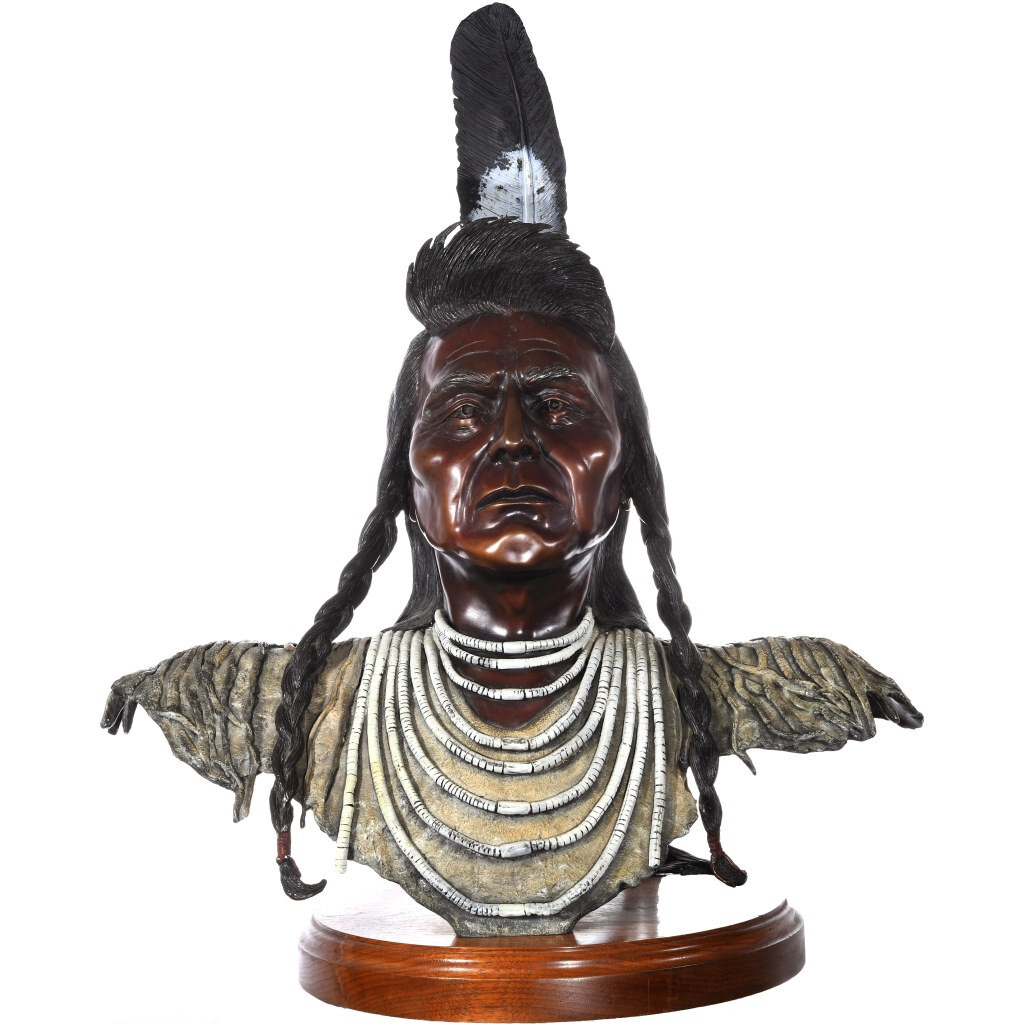 Chief Joseph Polychrome Bronze Bust